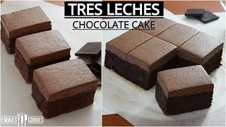 Tres Leches CHOCOLATE CAKE recipe  Pastel Tres Leches de Chocolate  Chocolate 3 Milk Cake [upl. by Ardeahp]