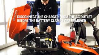 How to charge the battery of your Husqvarna Rider [upl. by Iinden188]