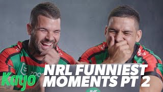 Footy Stars React To The Funniest NRL Moments Of The Past Decade Part 2  Kayo  NRL [upl. by Fesuy]