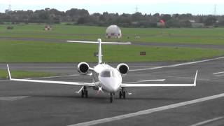 Learjet 45 MMRBB Awesome landing and takeoff  Gloucestershire Airport [upl. by Shere]