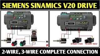 SIEMENS SINAMICS V20 DRIVE COMPLETE INSTALLATION SIEMENS DRIVE CONNECTION amp PARAMETER SETTING [upl. by Hawley116]