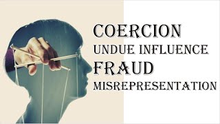 Coercion Undue Influence Fraud Misrepresentation  Indian Contract Act 1872  Law Guru [upl. by Eng]