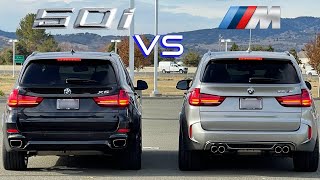 BMW X5 50i vs BMW X5 M Is the M worth the Extra Performance Drag Race [upl. by Luwana402]