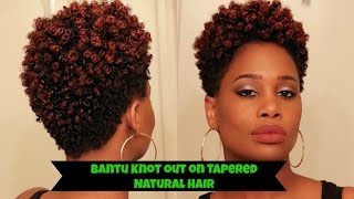 Bantu Knot Out on Tapered Natural Hair  How to  MissKenK [upl. by Dannon]