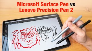 Surface Pen vs Lenovo Precision Pen 2 on Lenovo P11 Pro [upl. by Nywnorb]