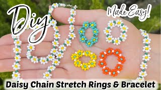 Beading Basics Easy Daisy Chain DIY Seed Bead Rings amp Bracelet [upl. by Hajin]