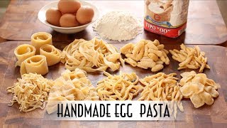 Handmade Egg Pasta  Hand Rolled amp Shaped 9 Ways [upl. by Ognimod]