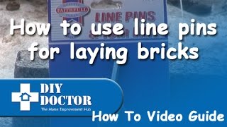 Using line pins for laying bricks [upl. by Lothaire835]