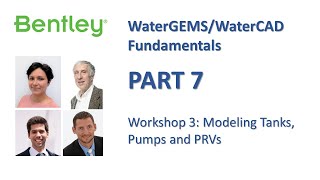 WaterGEMSWaterCAD Fundamentals Part 7 Workshop 3 Modeling Pumps Tanks and PRVs [upl. by Winshell577]