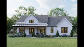 MODERN FARMHOUSE PLAN 00900294 WITH INTERIOR [upl. by Yroc]