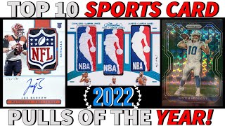 TOP 10 SPORTS CARD PULLS OF THE YEAR 2022 [upl. by Esille]