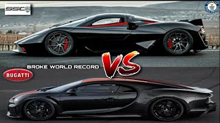 Bugatti Chiron VS SSC Tuatara  World Record  Fastest car in the world [upl. by Gnurt]