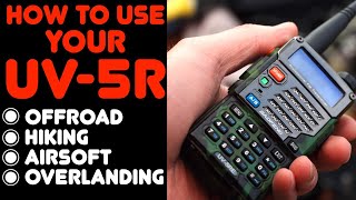 How To Program The Baofeng UV5R For OffRoading Hiking Airsoft Using The Keypad [upl. by Esinrahc]