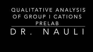 Qualitative Analysis of Group I Cations [upl. by Portingale]