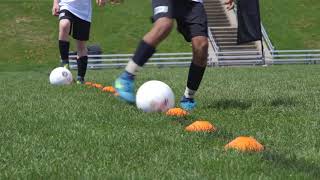 Soccer Dribbling Drill Inside Outside Touch [upl. by Nomelif316]