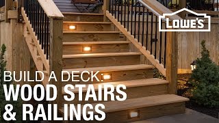 How To Build a Deck  Wood Stairs amp Railings 4 of 5 [upl. by Naxela670]