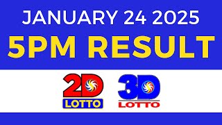 5pm Lotto Result Today January 24 2025  PCSO 2D 3D Lotto [upl. by Shurlock]