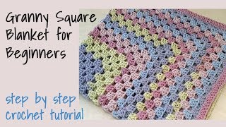 CROCHET Granny Square Blanket for Beginners [upl. by Enomed567]