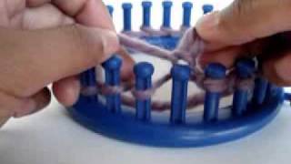 How to do the Purl Stitch on a Knitting Loom [upl. by Genaro]