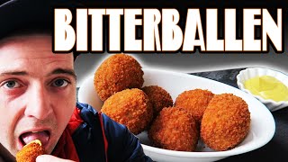 Bitterballen Utrecht food review Dutch balls snack taste test Winkel van Sinkel Netherlands [upl. by Notecnirp142]