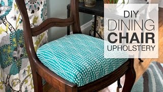 How to Reupholster Dining Chairs  DIY Tutorial [upl. by Alliuqaj]