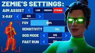 What settings does the BEST AIMER in Fortnite use [upl. by Araiet]