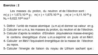 Exercice  2 Atomistique [upl. by Navis]