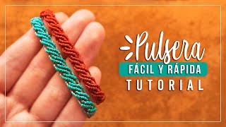 Cómo hacer pulsera de hilo fácil y rápida 3✨ Paso a Paso  DIY Macrame Friendship Bracelet [upl. by Gala127]