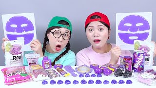 Purple Food Jelly Candy DONA Mukbang [upl. by Shantha]