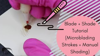 Microblading Blade  Shade Tutorial Manual Shading DemoCombo Brows [upl. by Omora88]