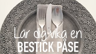 SERVETTVIKNING LÄR DIG VIKA EN BESTICKPÅSE [upl. by Dnalyaw]