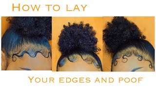 EDGES AND BUN TUTORIAL  How To Style Your Edges 3 Different Ways [upl. by Gregoor]