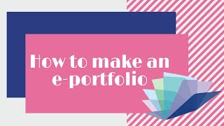 Easy tutorial on how to make an eportfolio [upl. by Aicatsanna]