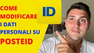 MODIFICA dati SPID poste ITALIANE  Tutorial COMPLETO  Consiglio FINANZIARIO [upl. by Joycelin]