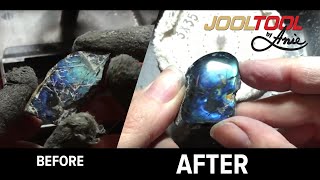 Cabbing Labradorite Spectrolite to a high polish [upl. by Sirroned]