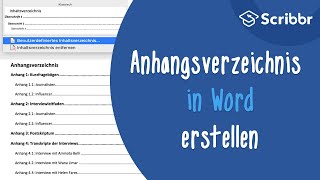 Anhangsverzeichnis in Word erstellen – in nur 2 Schritten  Scribbr 🎓 [upl. by Naxela179]