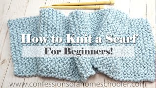 How to Knit a Scarf for Beginners  TUTORIAL [upl. by Gruver]