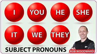 Subject Pronouns in English  I You He She It We They  Basic English Lesson [upl. by Donohue586]