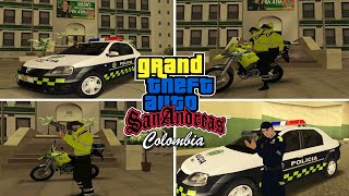 GTA SA COLOMBIA  Skins Y Vehículos Policía Colombia 2021 [upl. by Lareneg]