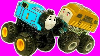 Diesel10 MINIS Monster Truck Custom amp Thomas Vs Diesel10 Monster Train Truck Stunts [upl. by Ayidah365]