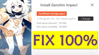 How To Fix Genshin Impact Insufficient Storage Space On PC [upl. by Surdna]