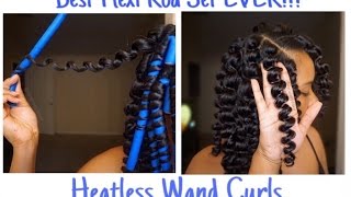 Natural Hair Flexi Rod Set l Heatless Wand Curls [upl. by Inama]