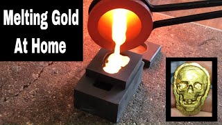 Melting Gold  Smelting Gold At Home [upl. by Kayle359]