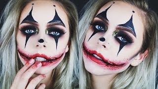 Creepy Glamorous Clown Halloween Makeup [upl. by Eimaj]