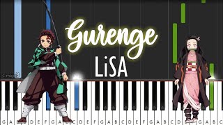 Gurenge 紅蓮華  LiSA  Demon Slayer Kimetsu no Yaiba OP  Piano Tutorial [upl. by Loss]