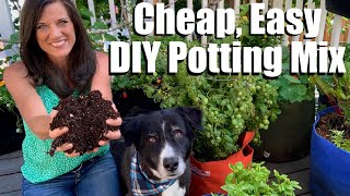 How to Make DIY Easy Cheap Organic Potting Soil with 4 Ingredients Container Garden Series 2 [upl. by Suivatnad]