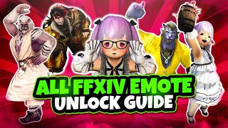 FFXIV ALL Unlockable Emotes Guide [upl. by Sexela]