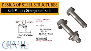 How to Calculate Bolt ValueStrength of Bolt  Bolted Connection  Design of Steel Structures [upl. by Yruok]