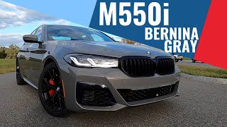 2021 BMW M550i I Bernina Gray I Revs I Walkaround [upl. by Notsirhc181]