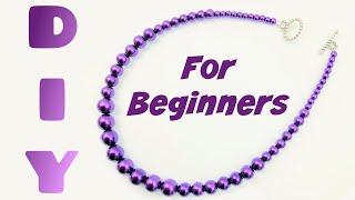 HOW TO MAKE A SIMPLE BEADED NECKLACE AT HOME  DIY Beaded Necklace [upl. by Yadrahs]